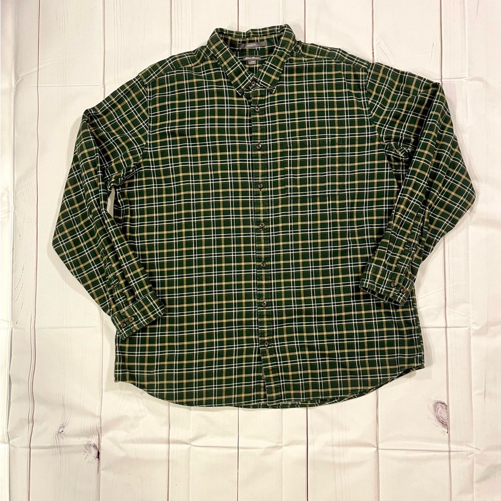 Eddie Bauel Flanne Seattle USA Men’s  Dark Green And Beige 100% Baumwolle